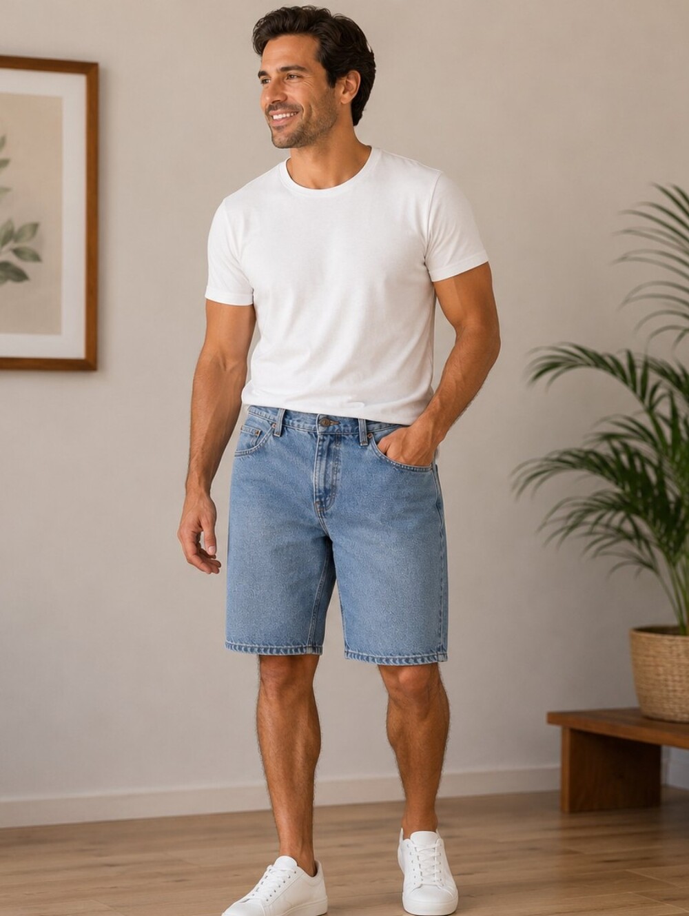 Vintage Levi's Blue Denim Men's Jean Shorts - Five-Pocket